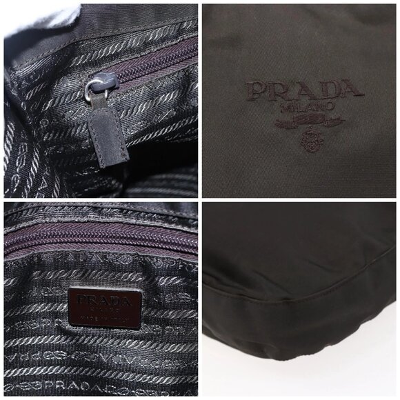 PRADA Chain Shoulder Bag Nylon Brown Auth - Picture 13 of 16